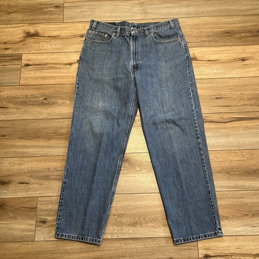 Men's Levis 550 Relaxed Fit Denim Jeans SZ 40x30 Blue Cotton VTG Red Tab